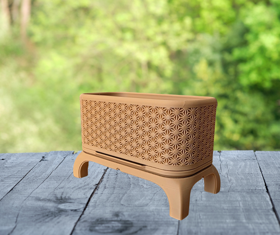 Kumiko Rectangle Planter with legs